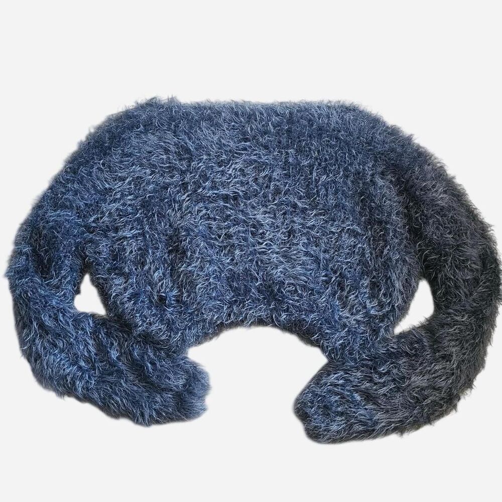 fuzzy blue cozy winter fall cropped sweater